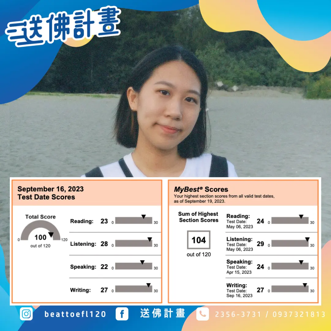 2023新制托福,送佛兩個月破百寫作27分 2023新制托福,送佛兩個月破百寫作27分